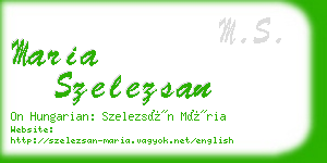 maria szelezsan business card